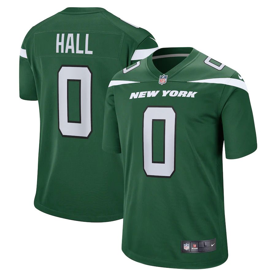 Men New York Jets #0 Breece Hall Nike Gotham Green 2022 NFL Draft Pick Player Game Jersey